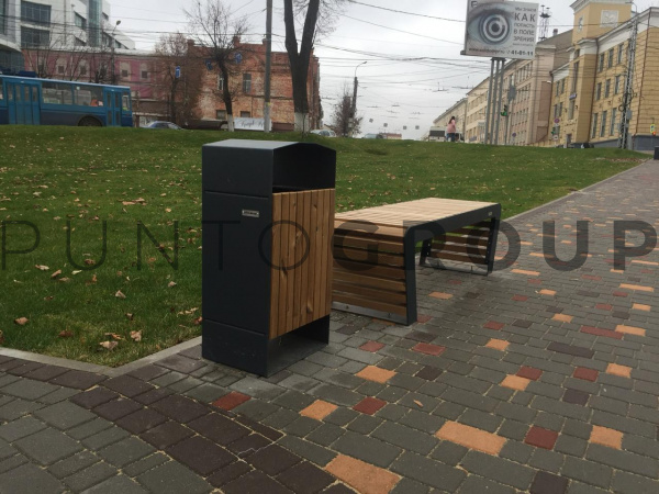 Скамейка без спинки для городской среды Флэш/Flash