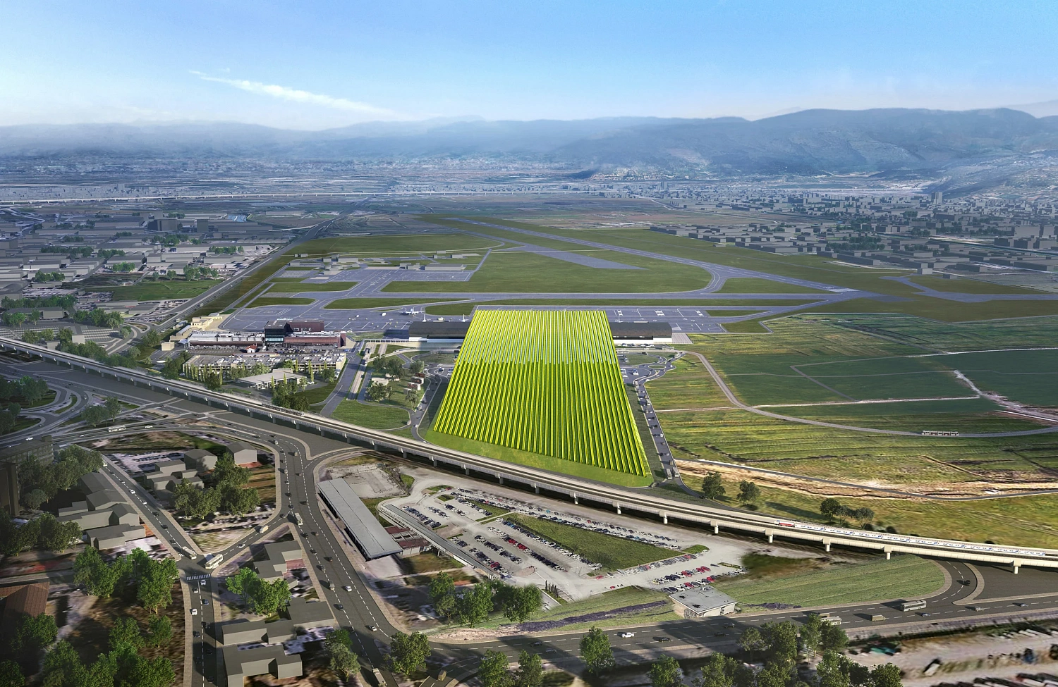 Rafael Viñoly Architects представляет планы постройки терминала аэропорта, покрытого виноградниками