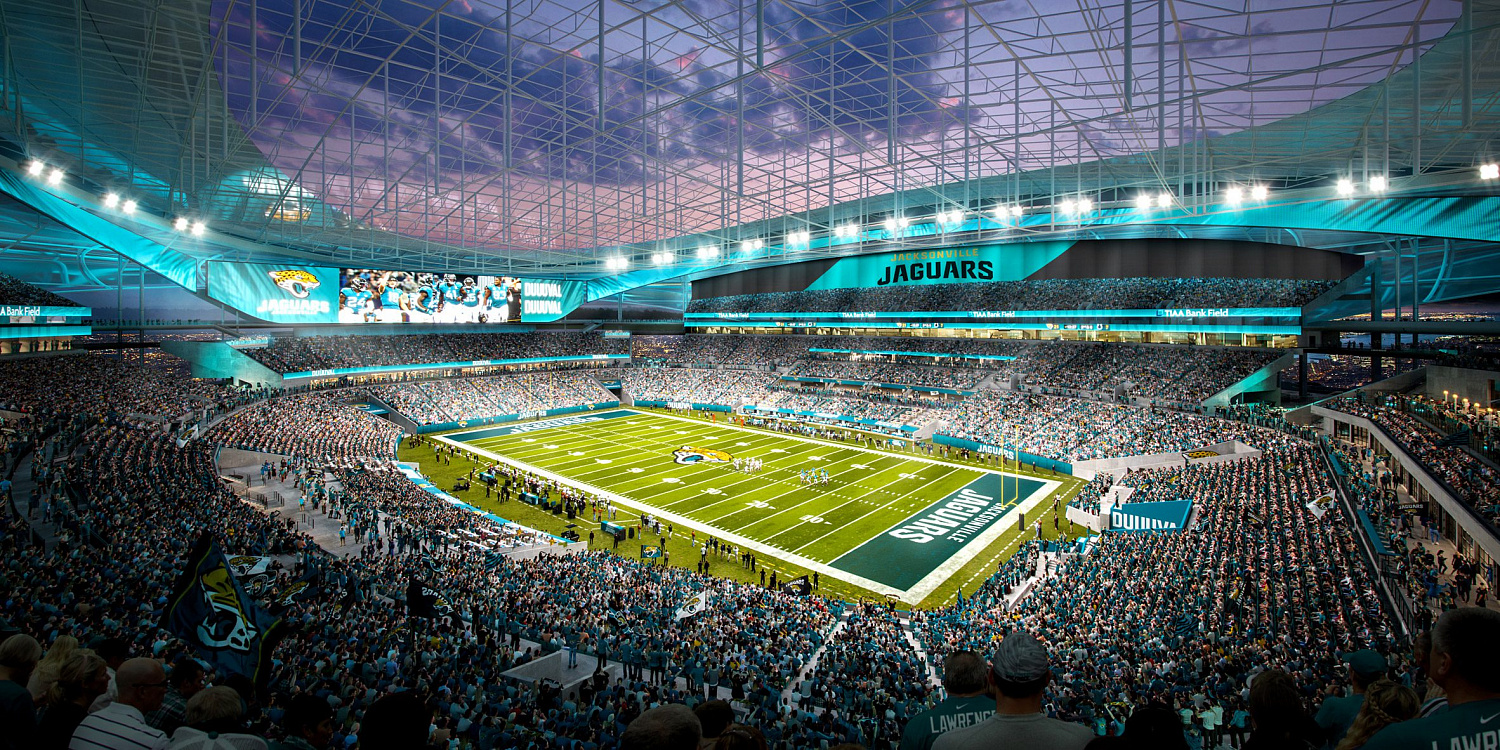 Стадион Jacksonville Jaguars накроют зеркальным навесом от жары и дождя